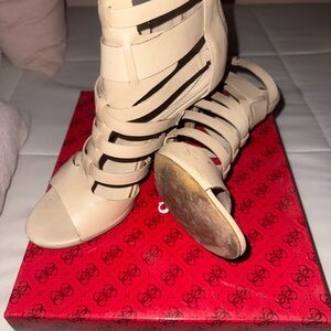Guess Cream Strappy Heels